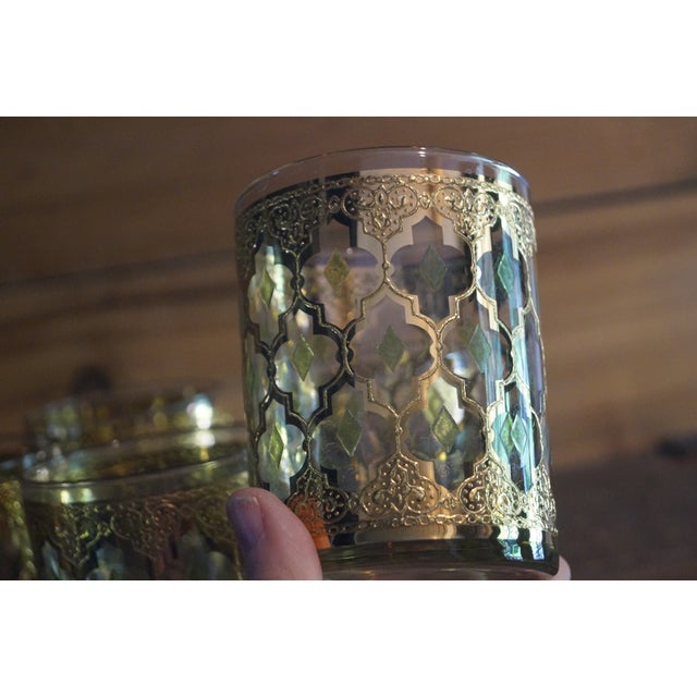 Culver Ltd. 1950s Culver 22kt Gold Valencia Rocks Glasses - Set of 7 For Sale - Image 4 of 8