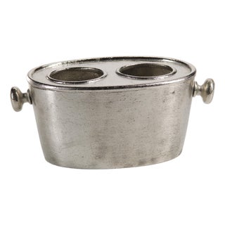 Kenneth Ludwig Chicago Aluminum Two Bottle Wine Holder For Sale