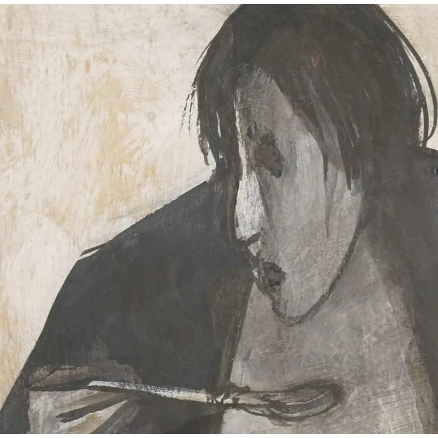 Ruth Schloss, Woman Eating, 1990, Mixed Media Drawing on Paper For Sale - Image 3 of 5