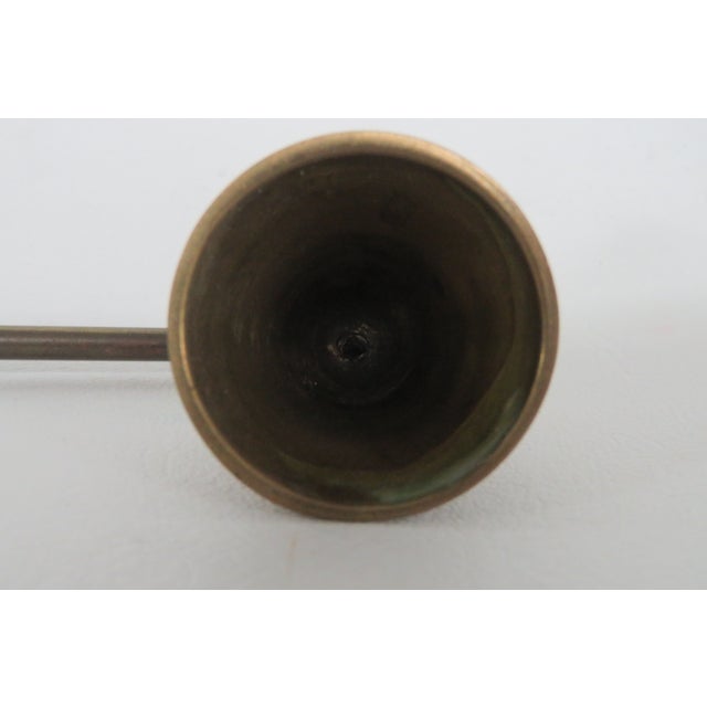 Mid 20th Century Long Wooden Handled Metal Bell Candle Snuffer 4596b For Sale - Image 5 of 12