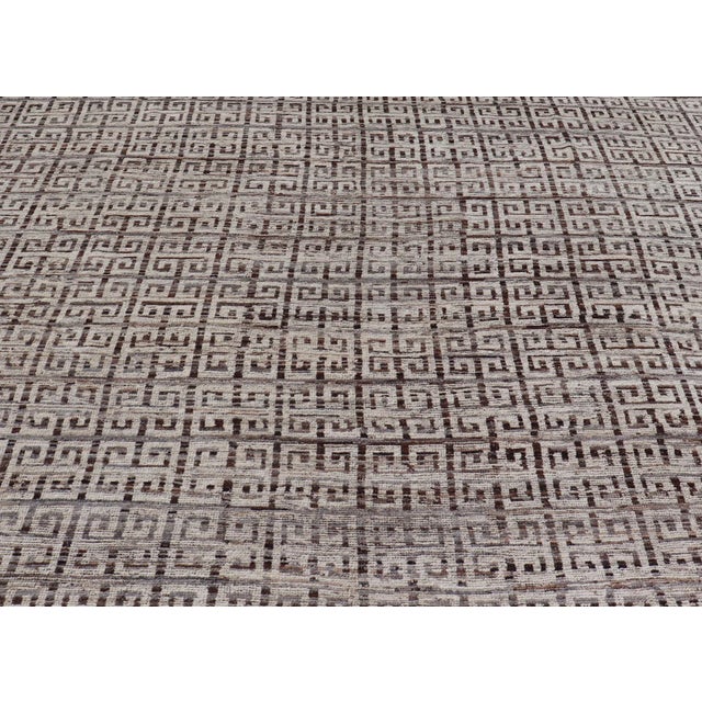 Moroccan Modern Khotan Wool Rug in Brown by Keivan Woven Arts 10'8 X 14'2 For Sale - Image 3 of 11