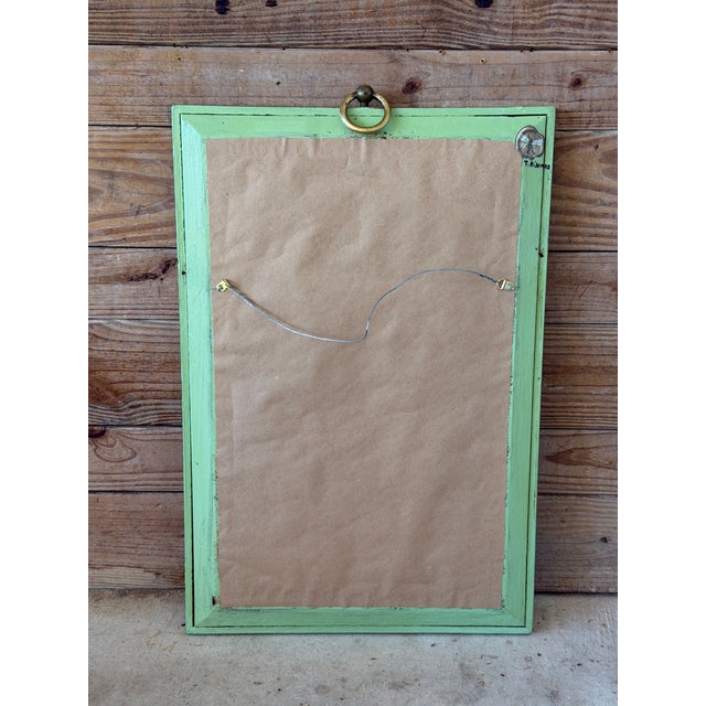 Vintage Green Botanical Decoupage Wall Mirror With Tropical Birds and Butterflies For Sale - Image 10 of 12