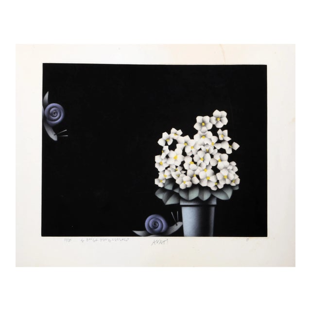 Mario Avati, Le Baiser Bleu De Liescargot, Mezzotint For Sale