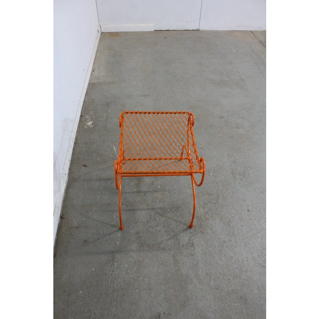 Vintage Mid-Century Modern Atomic Orange Metal Stool For Sale - Image 9 of 13