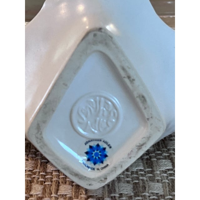 Ceramic Retired Jonathan Adler White Ceramic Peacock Vase Sculpture For Sale - Image 7 of 7