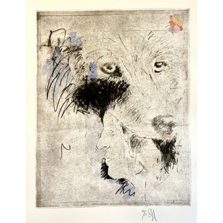 Donald Saff, Large Donald Saff Surrealist Pop Art Aquatint Etching Wolf, Man, c.1980 For Sale