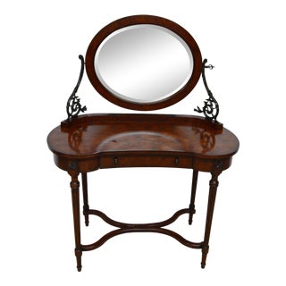 Vintage Theodore Alexander Vanity With Mirror For Sale