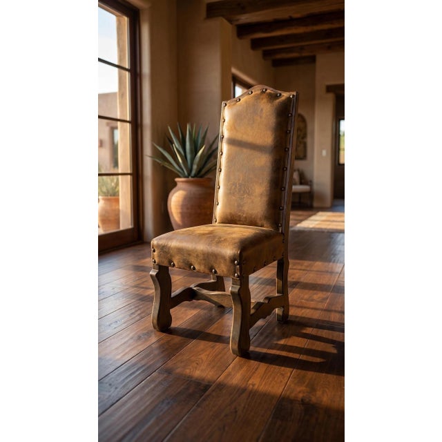 Not Yet Made - Made To Order Rodeo Juárez Chair, Cowhide Reclaimed Wood, Fabric Seat, Rustic Hacienda, Farmhouse Dining Chair, Handcrafted For Sale - Image 5 of 6