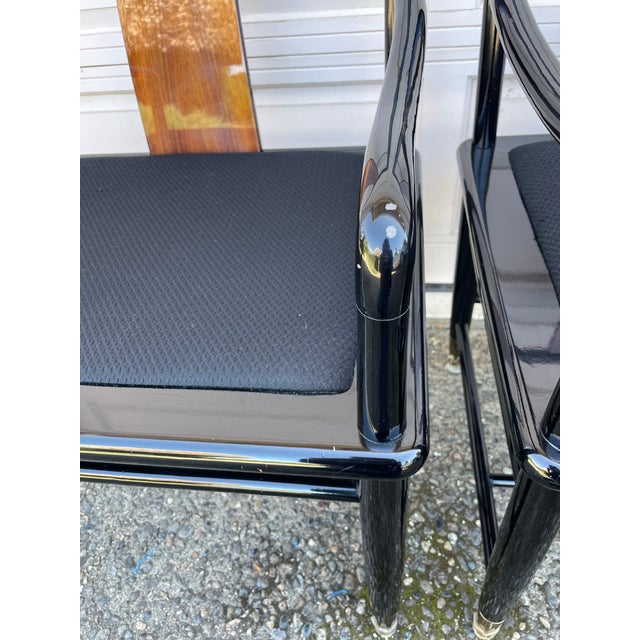 1980s Italian Postmodern Chinoiserie Dining Chairs Set of 6 For Sale - Image 9 of 12