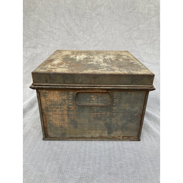 Gray Antique Metal Cake Box For Sale - Image 8 of 12