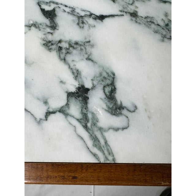 1960s Mid-Century Splayed Leg Inset Marble Coffee Table For Sale - Image 5 of 9