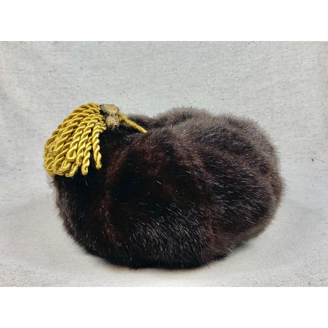 Textile Early 21st Century Faux Fur Round Pillow For Sale - Image 7 of 9