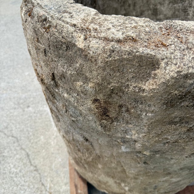 Contemporary Antique Limestone Trough 51626k 22" Dia For Sale - Image 3 of 7