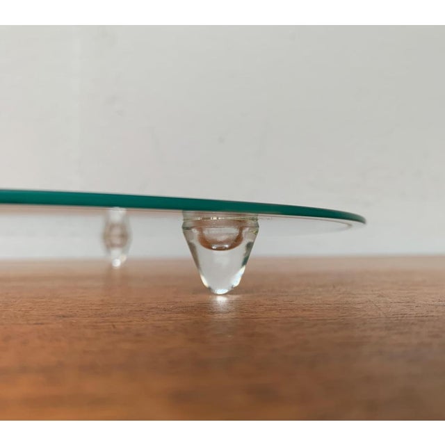 Glass Postmodern Glass Cake Plate, 1980s For Sale - Image 7 of 16