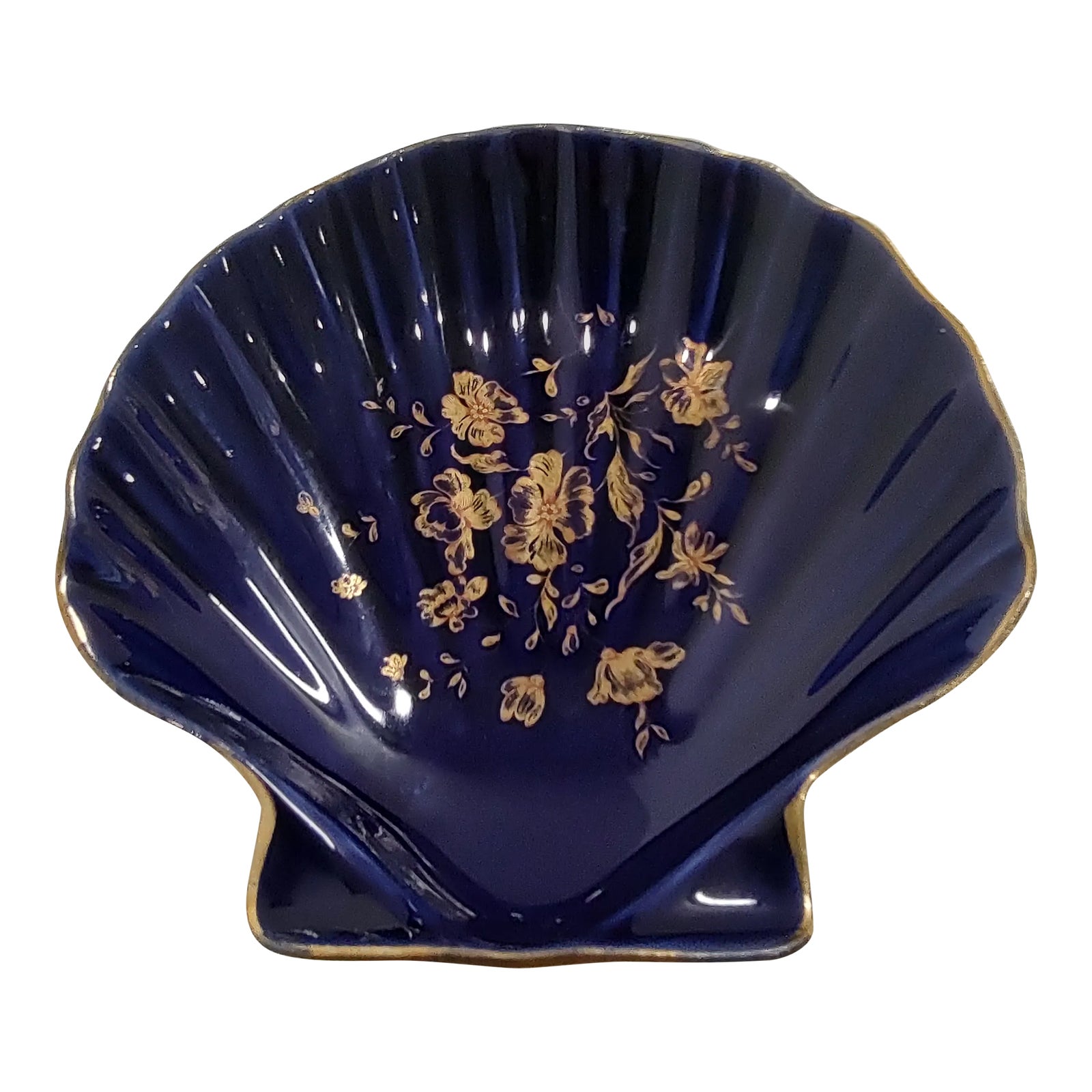 Vintage 1940s Porcelain Limoges Castel France 22k Gold Decorative Dish