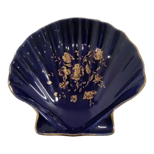 Vintage 1940s Porcelain Limoges Castel France 22k Gold Decorative Dish