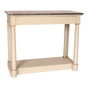 Antique Empire Style Painted Console Table With Marble Top