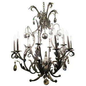 Schonbek Rustic Silver Metal Chandelier