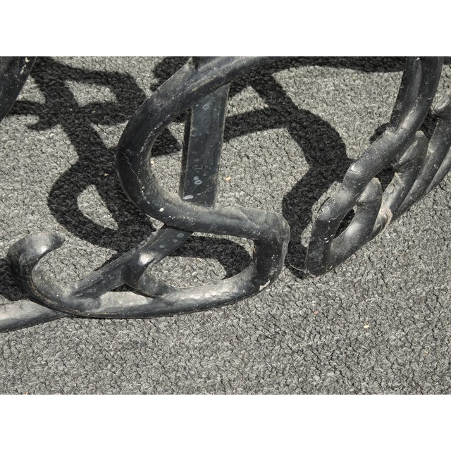 Vintage Spanish Style Cast Iron Three Panel Ornate Black Fireplace Screen For Sale - Image 17 of 18