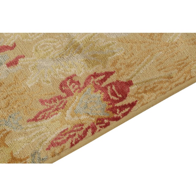 Spanish European Style Runner in Gold, Red & Blue Floral Pattern by Rug & Kilim For Sale In New York - Image 6 of 7