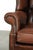 English Brown Cowhide Chesterfield Wing Lounge Chair For Sale - Image 10 of 13