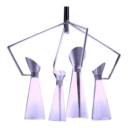 1950s Victor Gruen for John Lautner Chandelier Hanging Lamp Mid Century Extreme Modernism For Sale