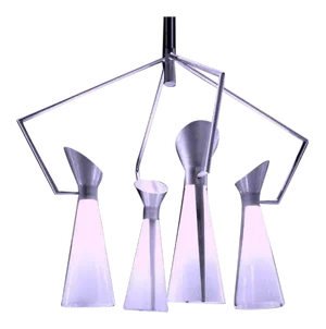 1950s Victor Gruen for John Lautner Chandelier Hanging Lamp Mid Century Extreme Modernism