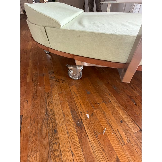 Custom Palms Hotel Las Vegas Daybed – Sculptural Oval Form With Integrated Side Tables & Caster Base For Sale - Image 10 of 16
