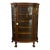 Antique Oak Curved Front China Cabinet W/Claw Feet For Sale