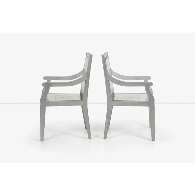 French Custom Phillip Starck Mirrored Louis XVI Style Chairs, Cliff Hotel San Francisco - A Pair For Sale - Image 3 of 11