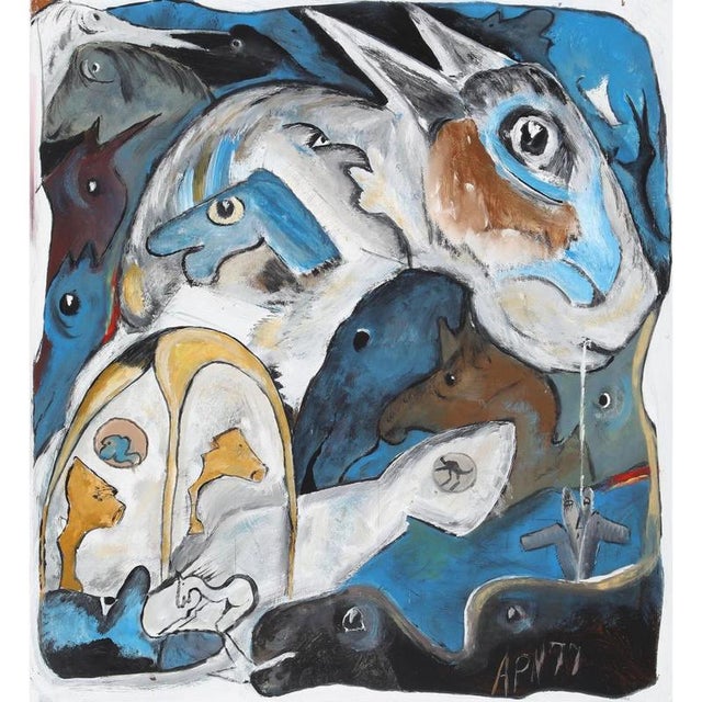 Anton Peter Nielsen. Untitled. Signed. APN. Oil on plywood. 72 × 65 cm.