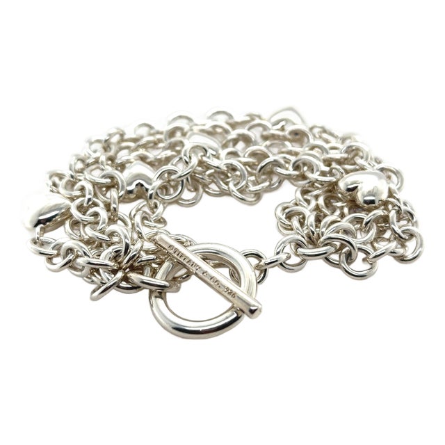 Tiffany & Co. Sterling Silver 5-Strand Puffed Heart Bracelet 95.62g For Sale
