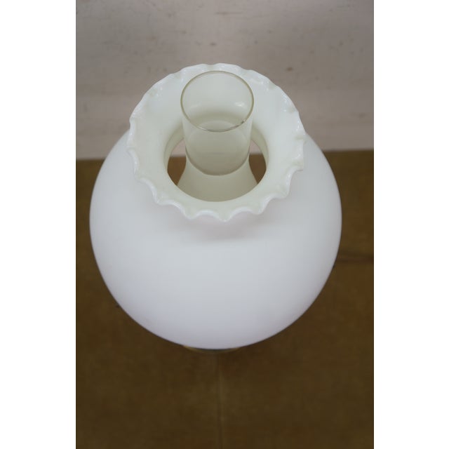 Antique Aladdin Mantle Lamp Co Brass Converted Hurricane Oil Lantern Lamp 20" For Sale - Image 10 of 18