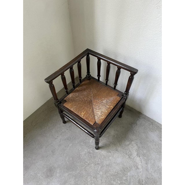 Straw Fireside Chair, 1900s For Sale - Image 12 of 18