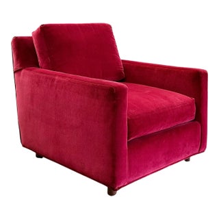 1960s Modern Lounge Chair in Velvet For Sale
