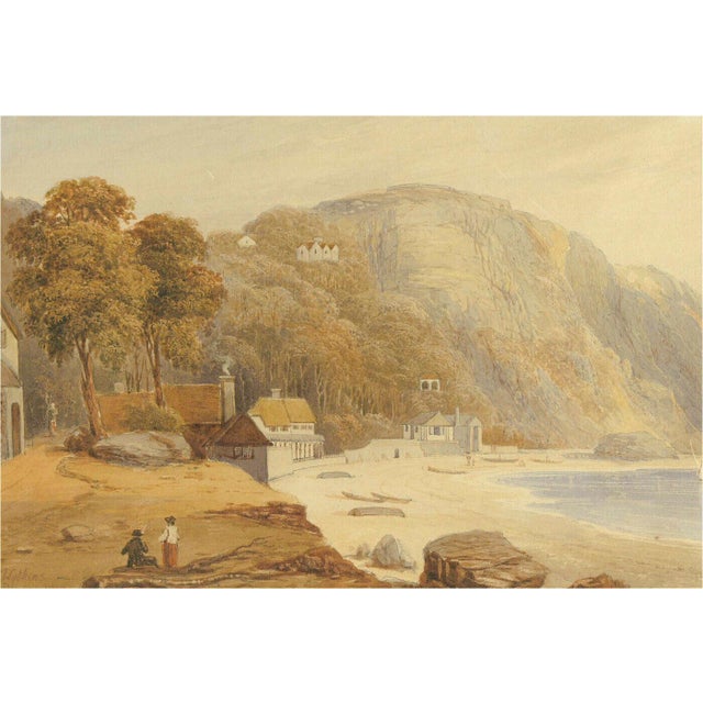 This is a very finely painted original English watercolor painting from 1887. The piece is framed behind glass, with a...