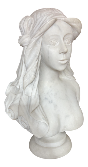 Art Deco Bust of a Woman, 1920s, Marble