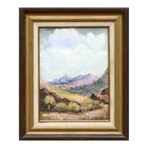 Desert Mountain Landscape in Oil on Canvas by Cecil C. Hunter