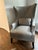 Bernhardt Bernhardt Kingston Gray High Back Lounge Chair With Nailhead Trim For Sale - Image 4 of 8