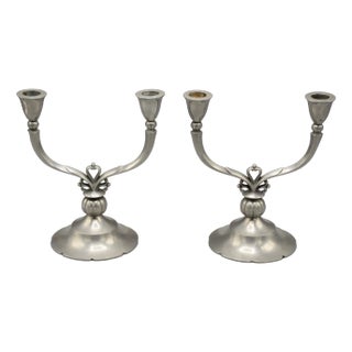 Candleholders by Ib Just Andersen for Gab, 1930, Set of 2 For Sale