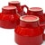 Ceramic Vintage High Gloss Engine Red Ceramic Mugs - Set of 4 For Sale - Image 7 of 7