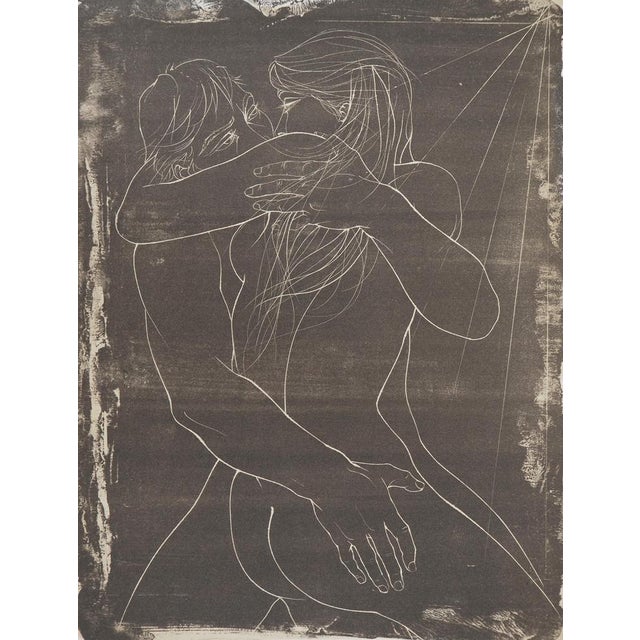 Pierre-Yves TREMOIS Embracing couple, 1966 Original lithograph Signed in pencil On Rives vellum 37 x 28 cm Excellent...