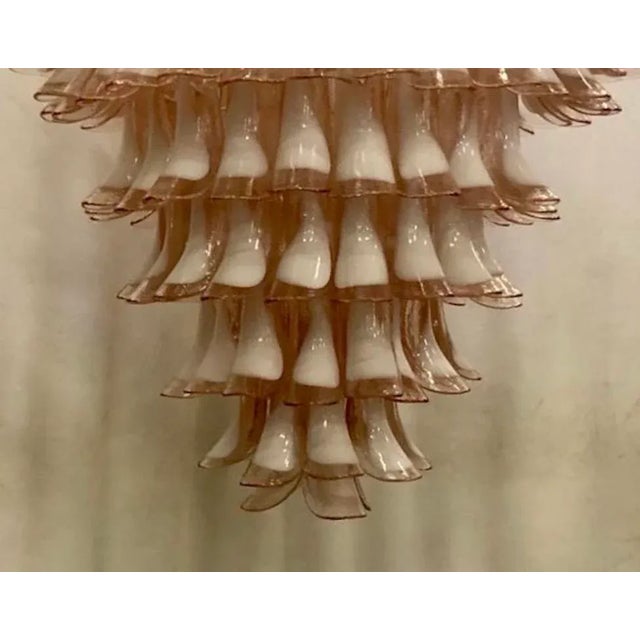 Pink Mazzega Murano Chandelier in Light Pink, 2000 For Sale - Image 8 of 10