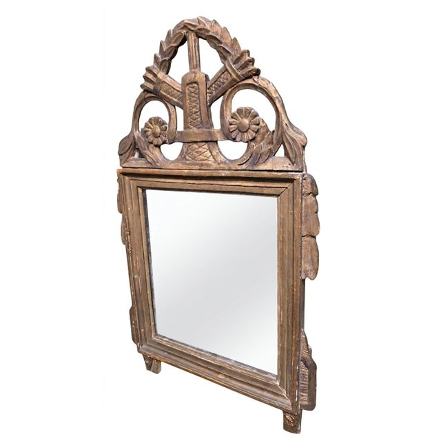 Wood Louis XVI Giltwood Wedding Mirror For Sale - Image 7 of 9