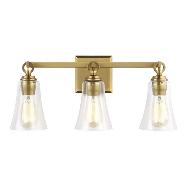 Sean Lavin by Visual Comfort Studio Monterro 3-Light Vanity, Burnished Brass For Sale