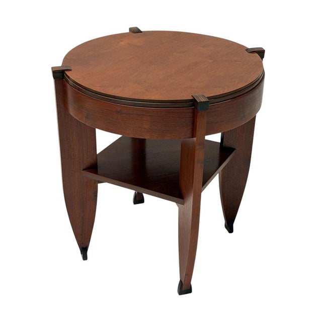 Maroon Art Deco Amsterdam School Coffee Table by J.J. Zijfers Amsterdam, 1920s For Sale - Image 8 of 16