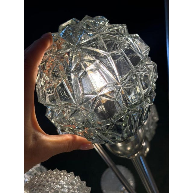 Metal Sputnik Chandelier by Elektrofém ISZ For Sale - Image 7 of 11