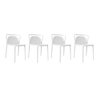 White Chairs by Mowee, Set of 4 For Sale