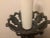 Monumental 40” Mid 20th Century Spanish Revival Barley Twist Candlestick Lamp With Amethyst Finale & Original Foil Metallic Shade For Sale - Image 12 of 13