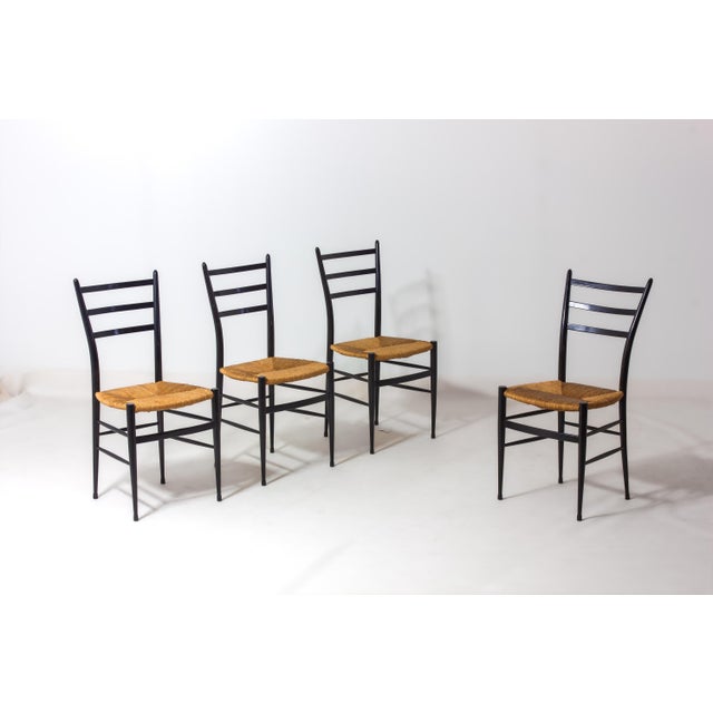 Black Spinetto Chairs from Chiavari, 1960s, Set of 8 For Sale - Image 8 of 12